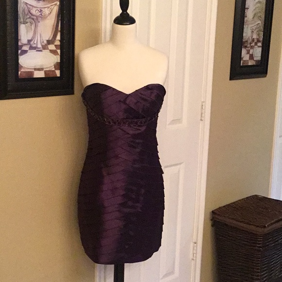 Bebe Purple Strapless Mini Dress - Picture 3 of 8